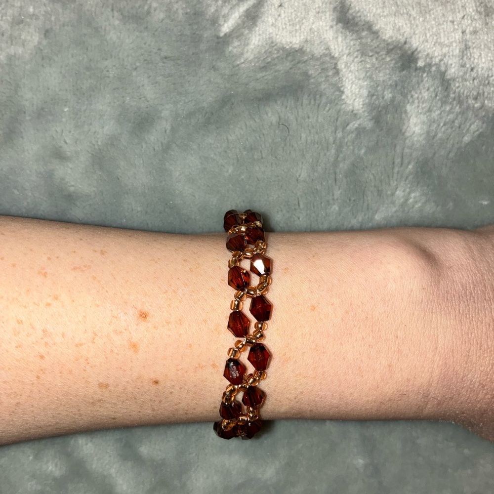 Elegant Brown Beaded Bracelet